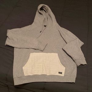 Whoop hooded sweatshirt, pouch and hidden zipper pocket (larger than an iPhone).